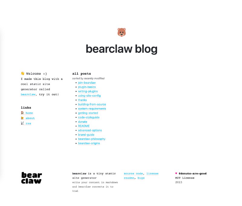 #GitHub #Golang▎bearclaw一个小型的快速 #静态网站 #生成器 支持 #RSS项目