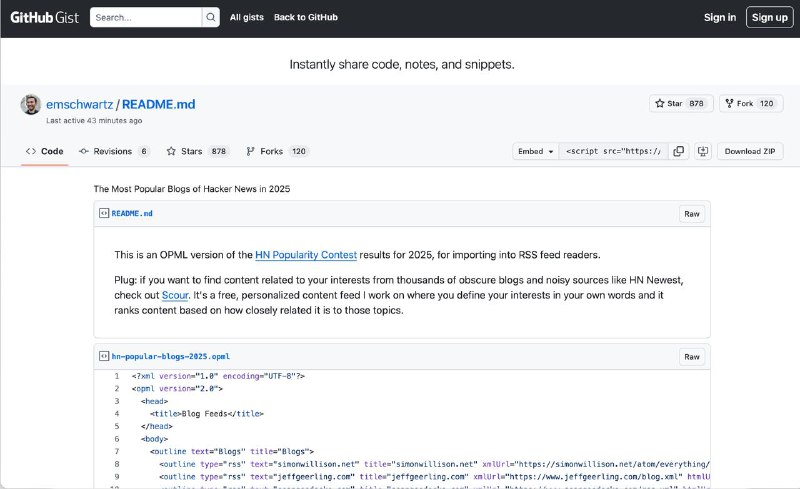 2025年 HN热门博客评选地址